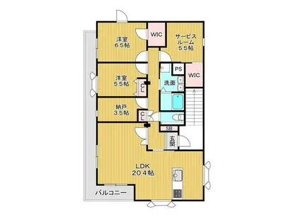 エピドール(2SLDK/3階)の間取り写真