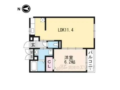 エスポワール(1LDK/1階)の間取り写真