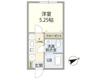 センターラグーン竹之丸(1K/1階)の間取り写真