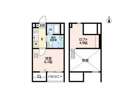 カーサ瑞穂(1K/2階)の間取り写真