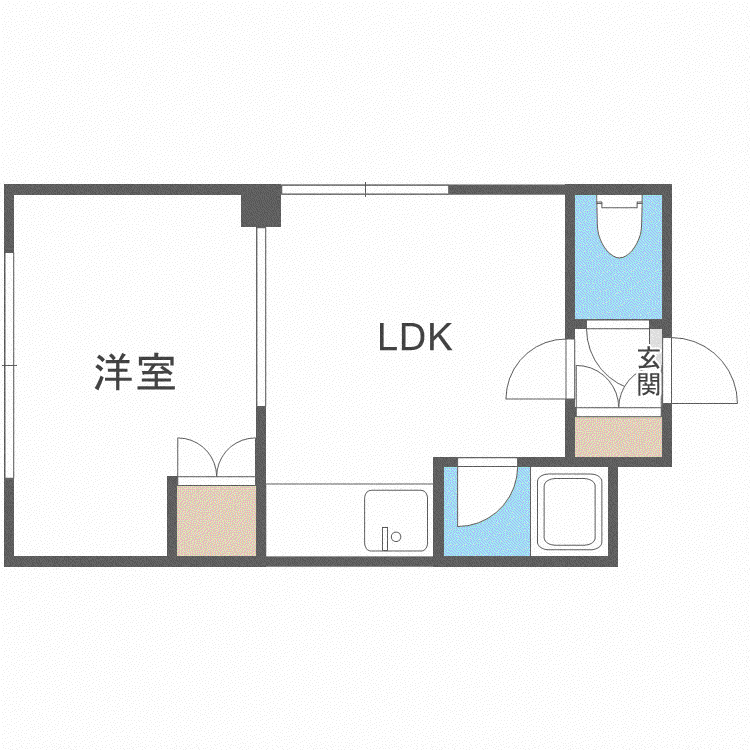 サニープレイス北21東12(1DK/4階)の間取り写真