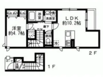 プランドール恵比寿(1LDK/2階)の間取り写真