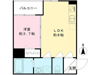 アーバン・コハマ(1LDK/3階)の間取り写真