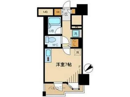 ブロードシティ東京(ワンルーム/7階)の間取り写真