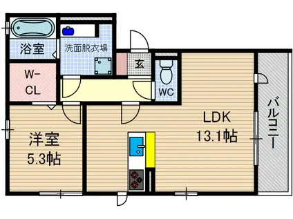 オリオン(1LDK/1階)の間取り写真