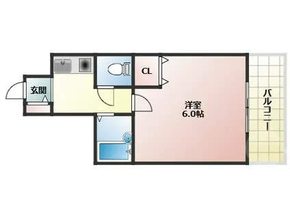 グリーンハウス緑地(1K/1階)の間取り写真