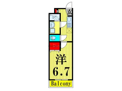フォセット高砂(1K/4階)の間取り写真