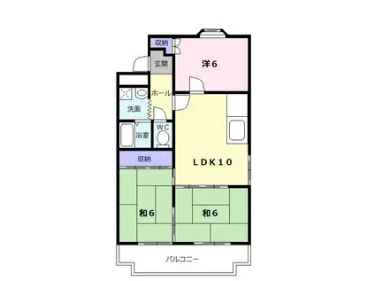 松月マンション(3DK/1階)の間取り写真