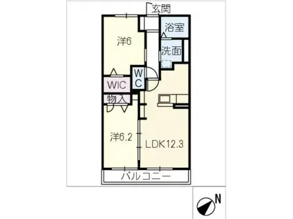 SAKURA LUXE(2LDK/3階)の間取り写真