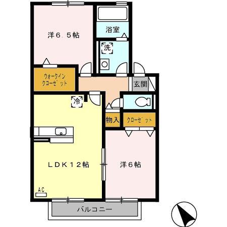 コーポラスII(2LDK/2階)の間取り写真