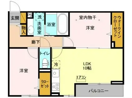 エタニティー東船橋(2LDK/3階)の間取り写真