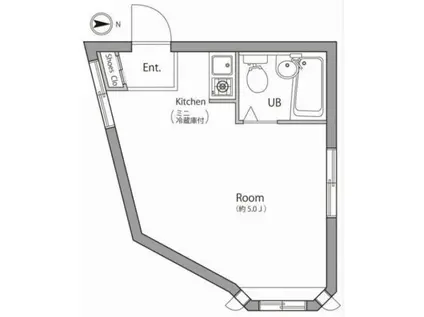 センチュリーコート(ワンルーム/1階)の間取り写真