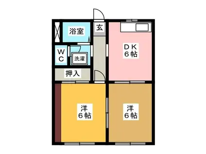 ファインフラッツB(2K/1階)の間取り写真