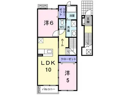 マーシャルB(2LDK/2階)の間取り写真