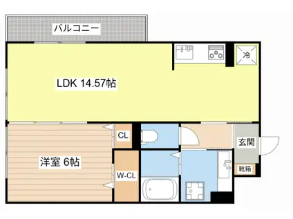 LA・VILLA五箇荘(1LDK/3階)の間取り写真