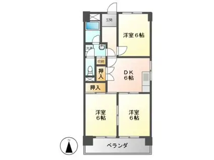 センチュリー栄(3DK/8階)の間取り写真