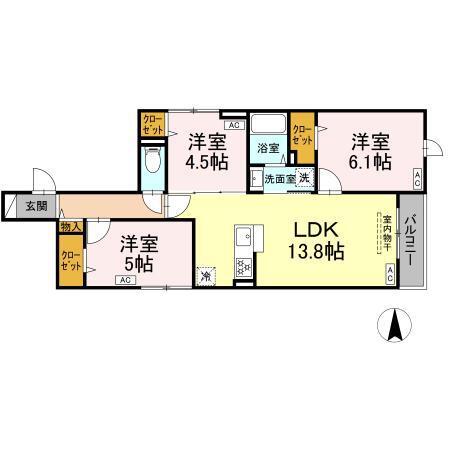 セレスティア東葛西V(3LDK/3階)の間取り写真