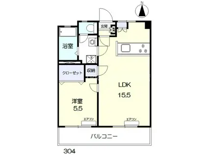 BAYSAIDE OKAYAMA(1LDK/3階)の間取り写真