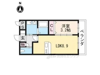 CONTRAIL・WILL(1LDK/2階)の間取り写真