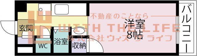 江崎ガーデンビル(ワンルーム/1階)の間取り写真