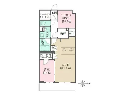 LA PERLA JIYUGAOKAII(1SLDK/2階)の間取り写真