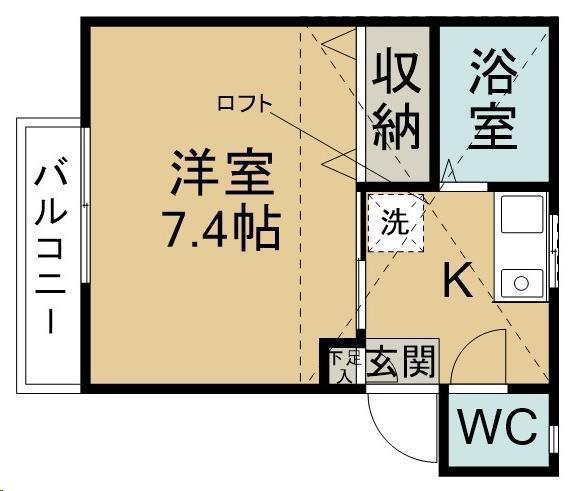 フォーレスト東九番丁(1K/1階)の間取り写真