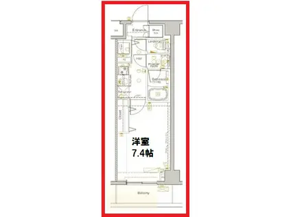 ディップス北千住(1K/4階)の間取り写真