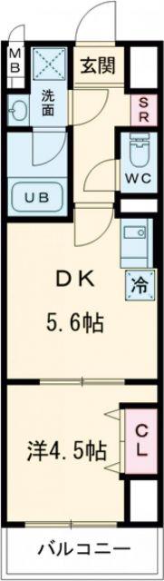 ARCA堺綾之町(1DK/7階)の間取り写真