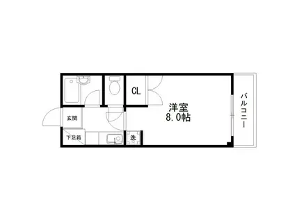 カサフェスタ(1K/3階)の間取り写真