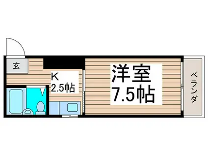 コーポリーチ(1K/1階)の間取り写真