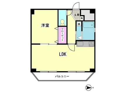 スターマンション(1LDK/2階)の間取り写真