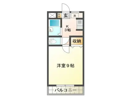 エスポワールマンション(1K/2階)の間取り写真