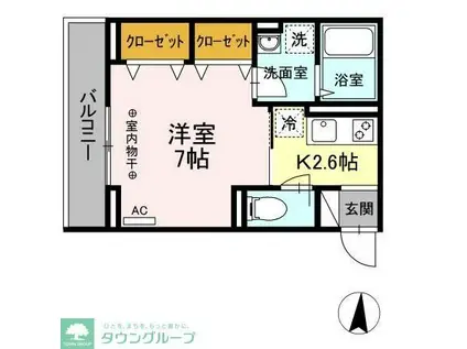 アビタシオン中央林間(1K/2階)の間取り写真