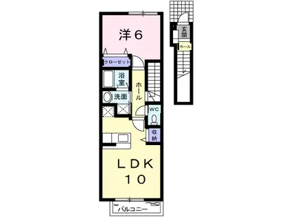 アウローラ赤坂(1LDK/2階)の間取り写真