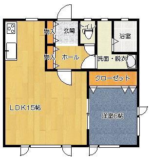 セジュール弐番館(1LDK/2階)の間取り写真