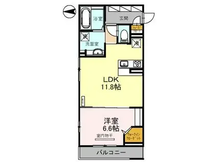 ルミナス古鍛治町(1LDK/2階)の間取り写真