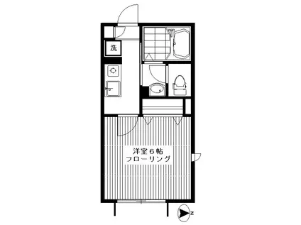 ボナール祐天寺(1K/1階)の間取り写真