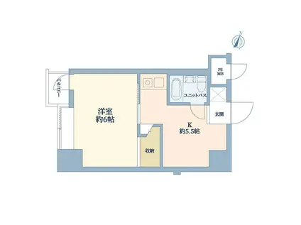 ダイアパレス二番町(1K/6階)の間取り写真