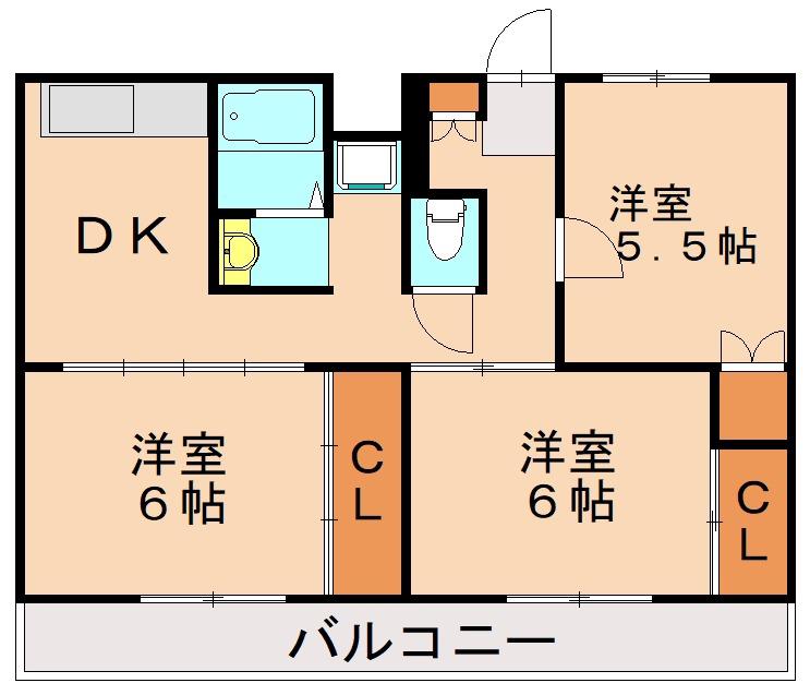 ビレッジハウス則松(3DK/4階)の間取り写真