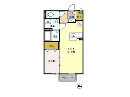 アルマンド上峰(1LDK/2階)の間取り写真