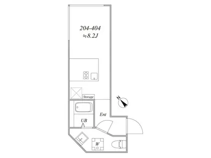 TRIAS495(1K/4階)の間取り写真