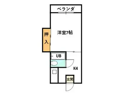 谷口マンション(1K/4階)の間取り写真