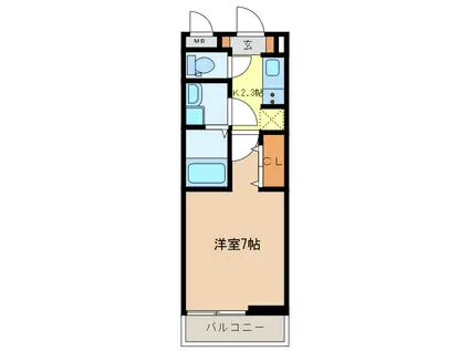 グリーン フォレスト(1K/2階)の間取り写真