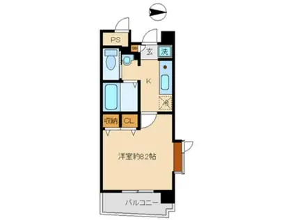 エレカーサ(1K/3階)の間取り写真