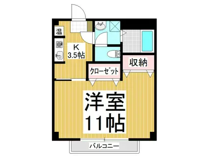 メゾン・ハピネスC棟(1K/2階)の間取り写真