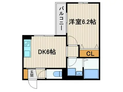 VILLA COSTA(1DK/1階)の間取り写真