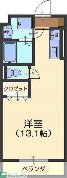 ハイトピア瑞穂(ワンルーム/5階)の間取り写真