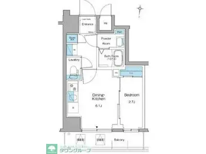 ルフォンリヴェント清澄白河(1DK/2階)の間取り写真