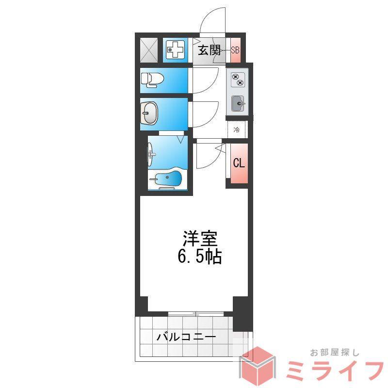 S-RESIDENCE布施AVENTRA(1K/13階)の間取り写真