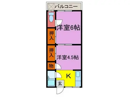 大崎荘(2DK/2階)の間取り写真